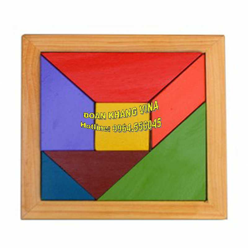 Bộ xếp hình tangram “trí uẩn” bằng gỗ tự nhiên DK 060-53